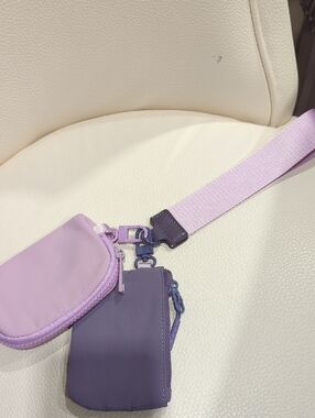 Lilac & Lavender Two-Pouch Wallet with Strap